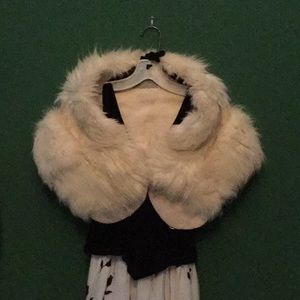 Vintage white fox stole.